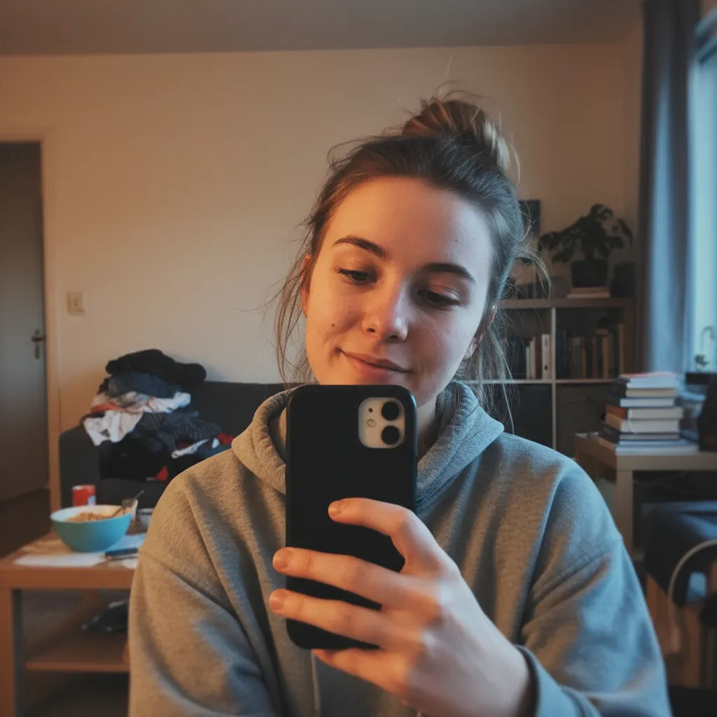 Before - casual selfie photo