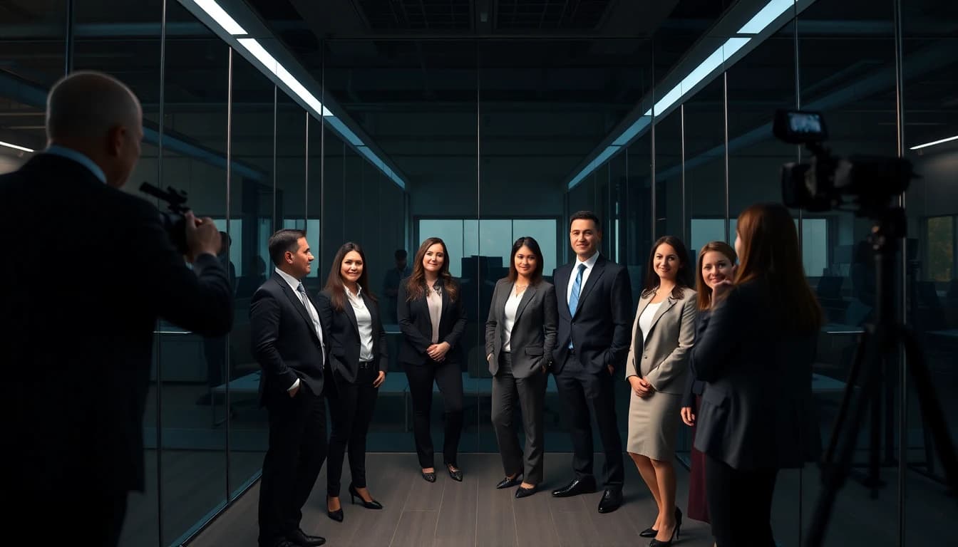 AI business photo generator creating professional team portraits for company directories